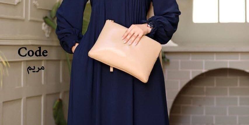 Navy Pleated Abaya (Code: مريم)