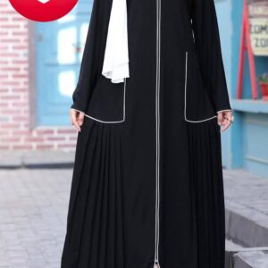 Black Dress with White Piping